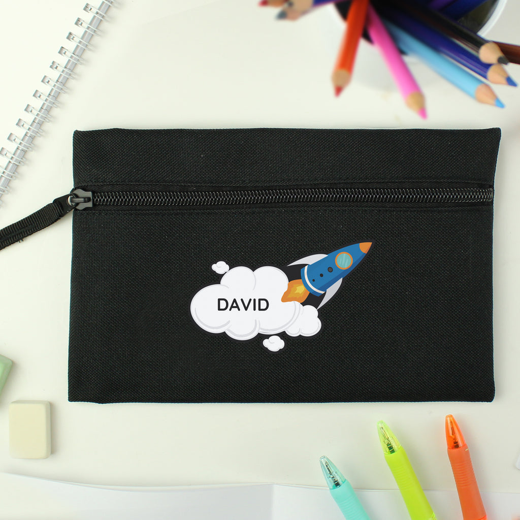 Personalised Space Rocket Pencil Case - Buy Stationery & Pens at GiftMasters.co.uk