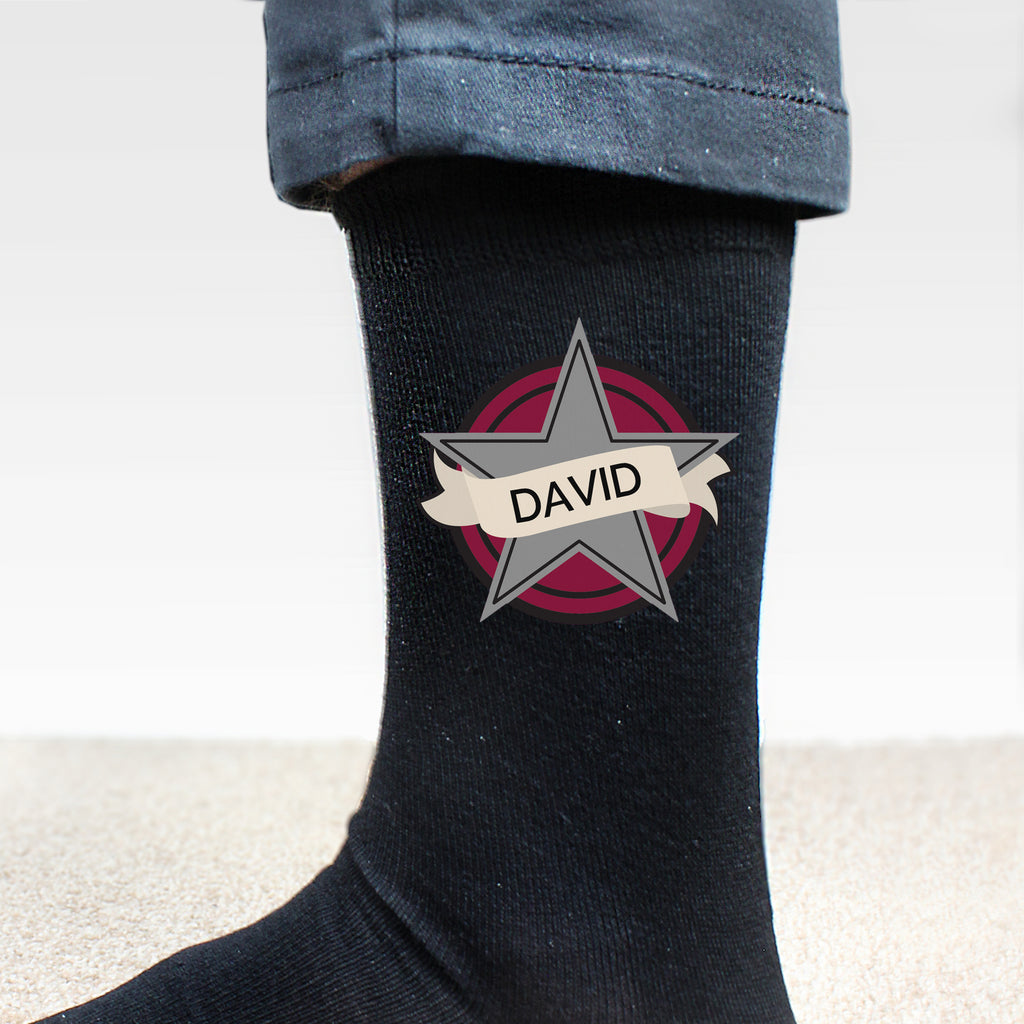 Personalised Star Men's Socks - Buy Clothing at GiftMasters.co.uk