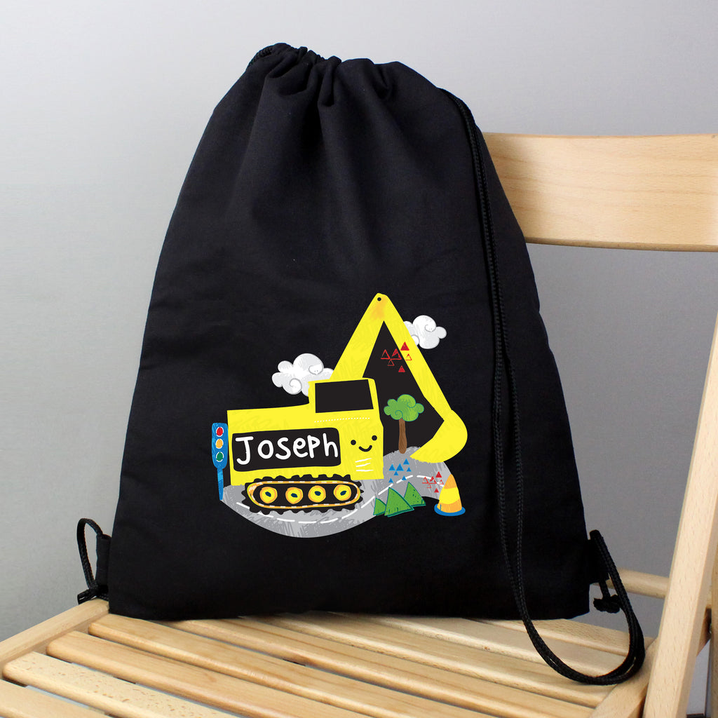 Personalised Digger Black Kit Bag - Buy Textiles at GiftMasters.co.uk