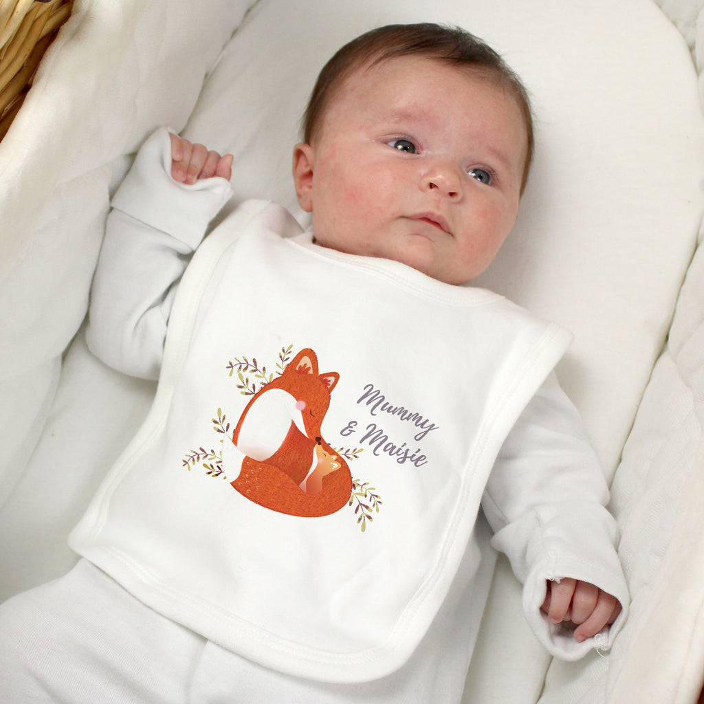 Personalised Mummy and Me Fox Bib - Buy Mealtime Essentials at GiftMasters.co.uk