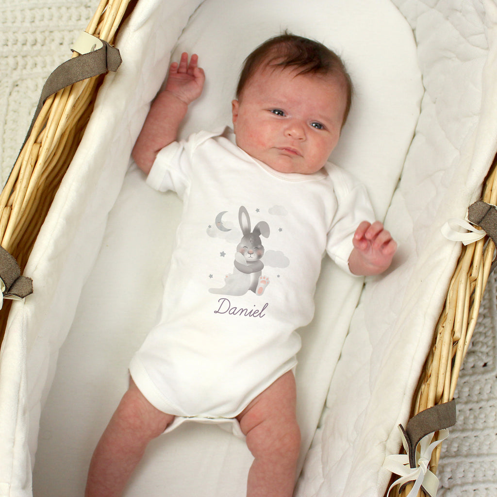 Personalised Baby Bunny 0-3 Months Baby Vest - Buy Clothing at GiftMasters.co.uk