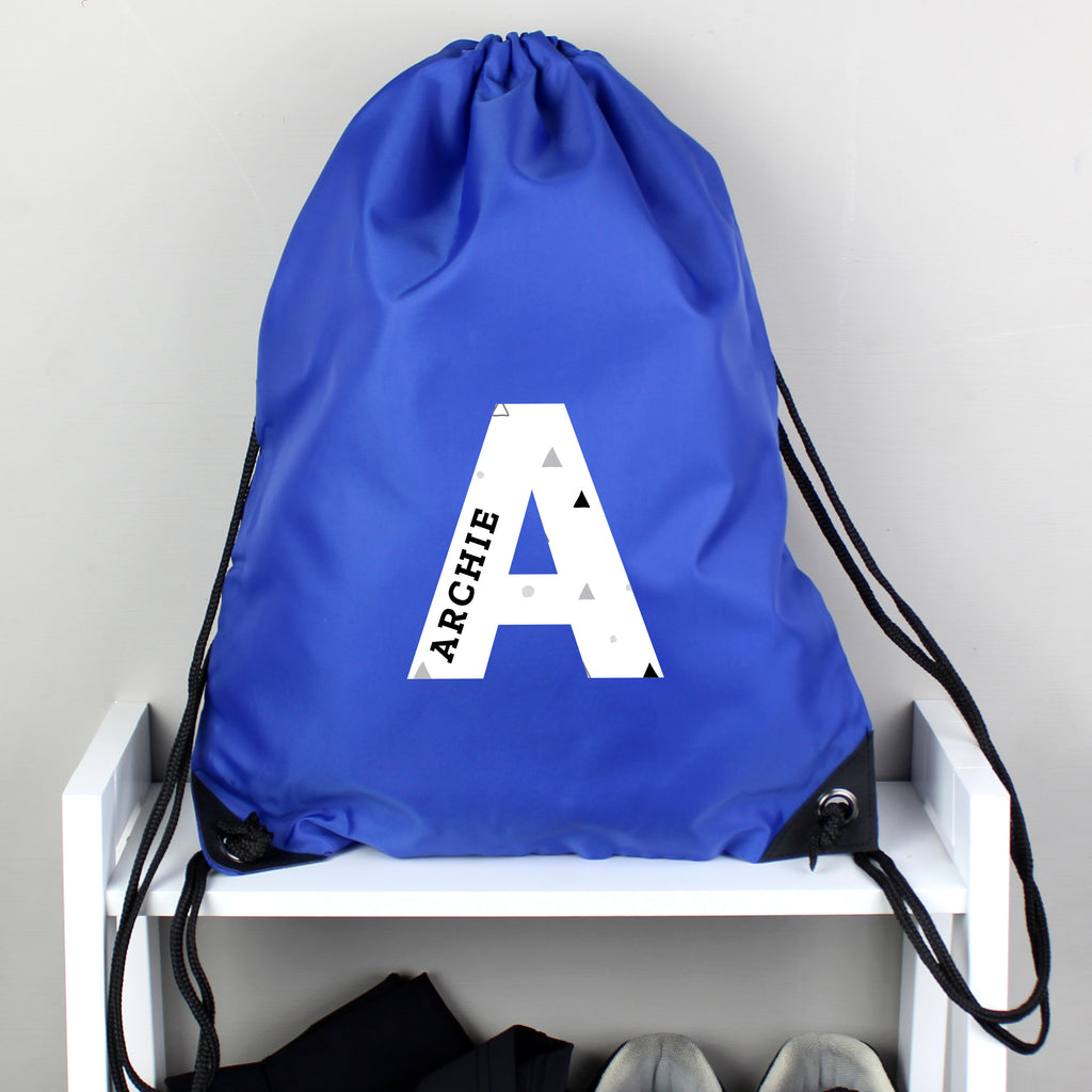 Personalised Initial Blue Kit Bag - Buy Textiles at GiftMasters.co.uk
