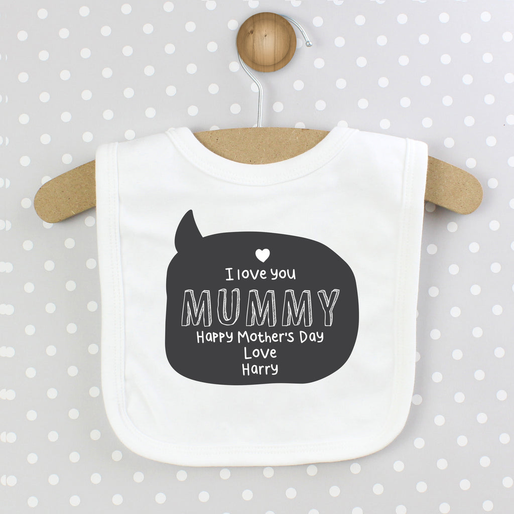 Personalised Speech Bubble Bib - Buy Mealtime Essentials at GiftMasters.co.uk