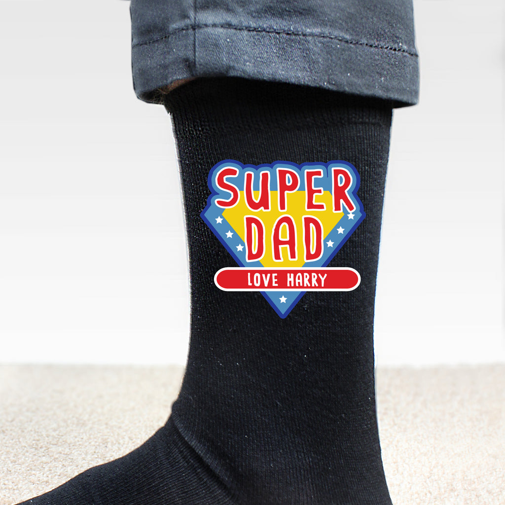 Personalised Super Dad Mens Socks - Buy Textiles at GiftMasters.co.uk