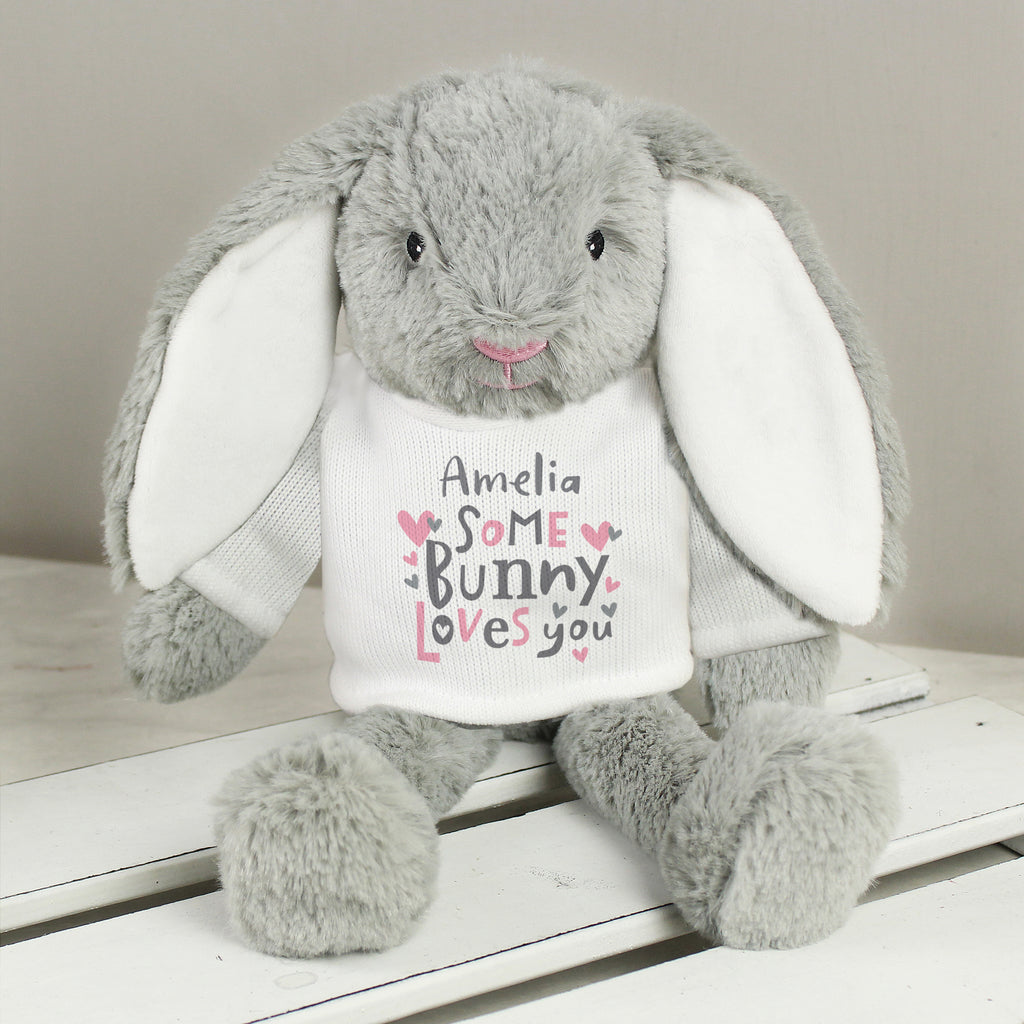 Personalised Some Bunny Loves You Bunny Rabbit - Buy Plush at GiftMasters.co.uk