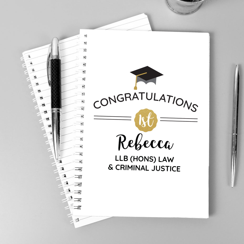 Personalised Graduation A5 Notebook - Buy Stationery & Pens at GiftMasters.co.uk