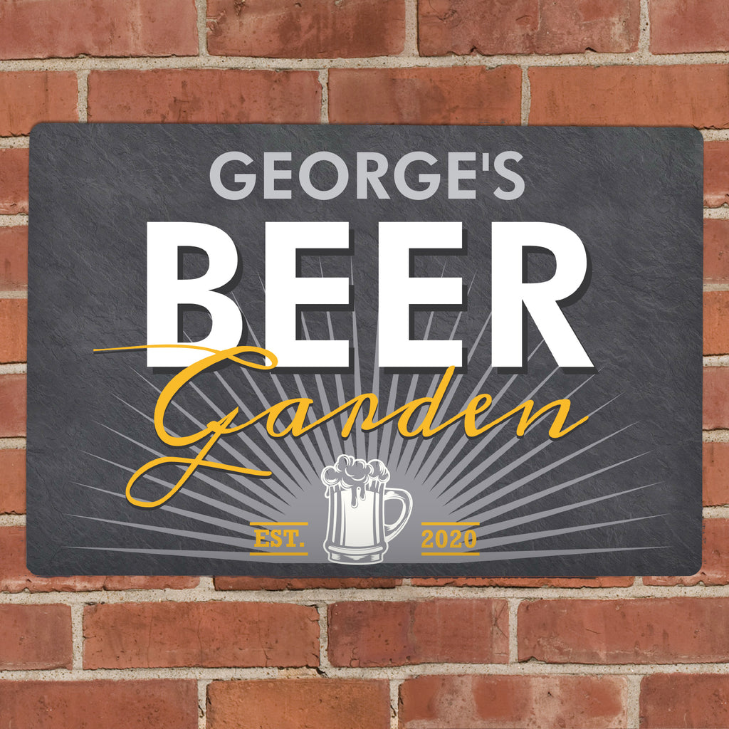 Personalised Beer Garden Metal Sign - Buy Hanging Decorations & Signs at GiftMasters.co.uk