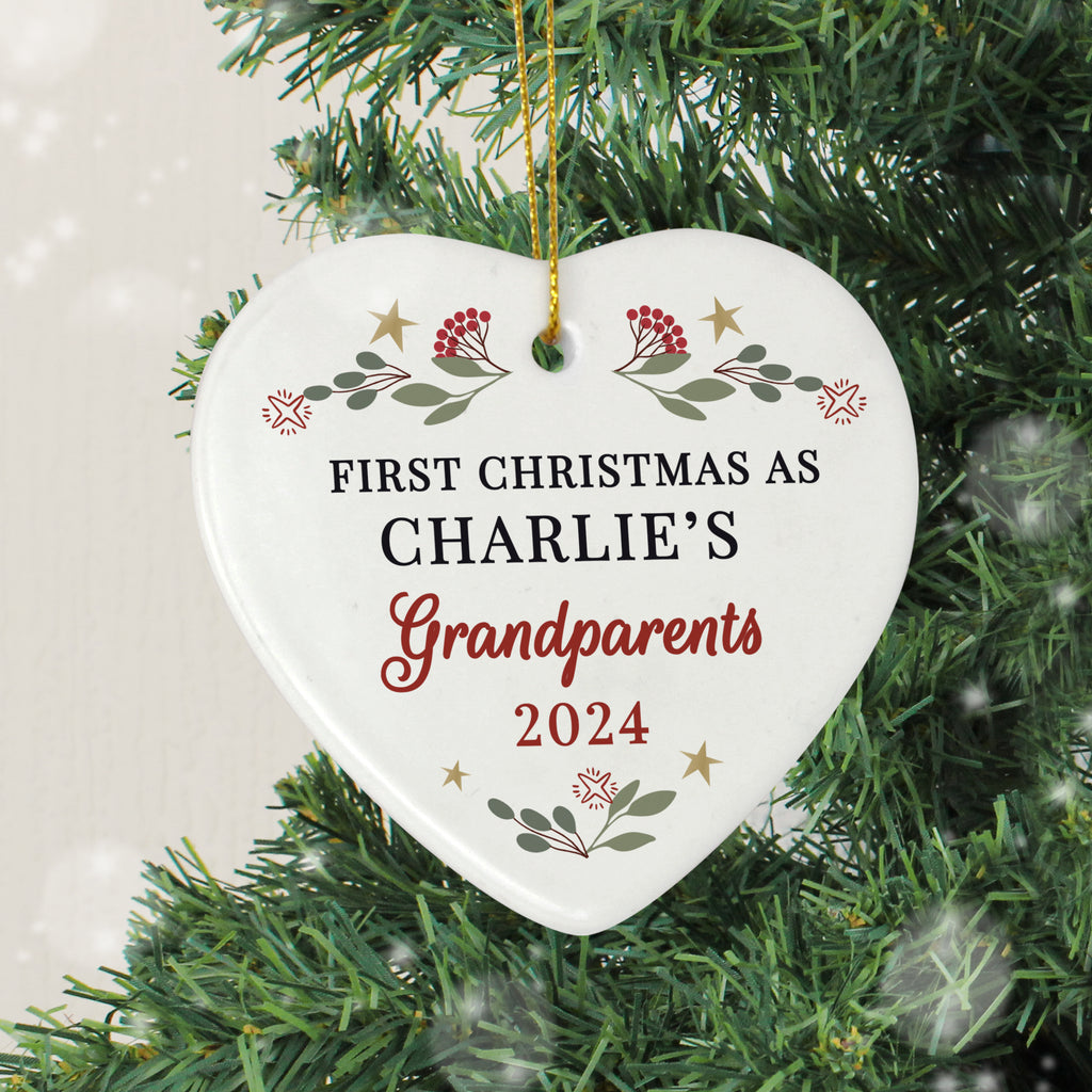 Personalised First Christmas As Grandparents Tree Decoration - Buy Christmas Decorations at GiftMasters.co.uk