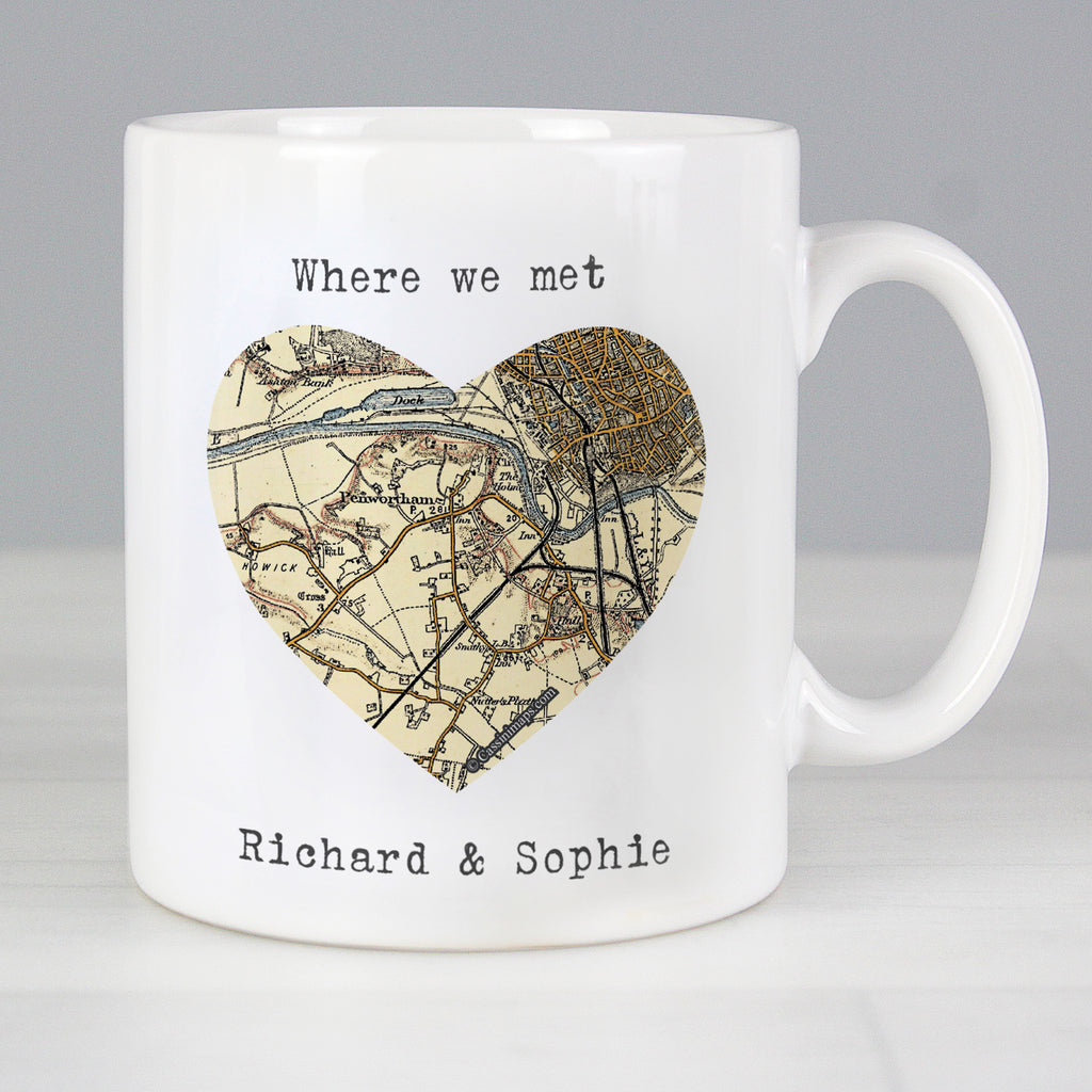 Personalised 1896 - 1904 Revised New Map Heart Mug - Buy Mugs at GiftMasters.co.uk