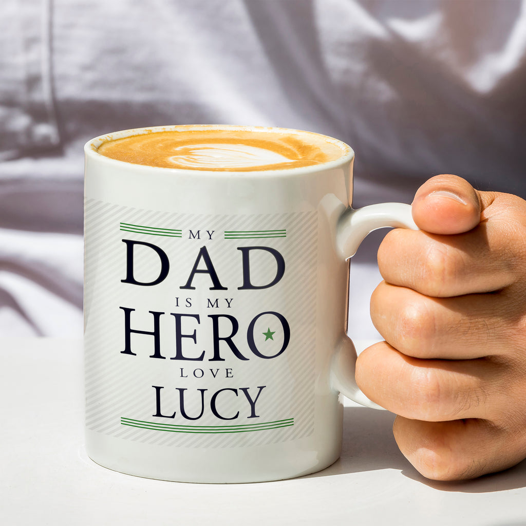 Personalised My Dad is My Hero Mug - Buy Mugs at GiftMasters.co.uk