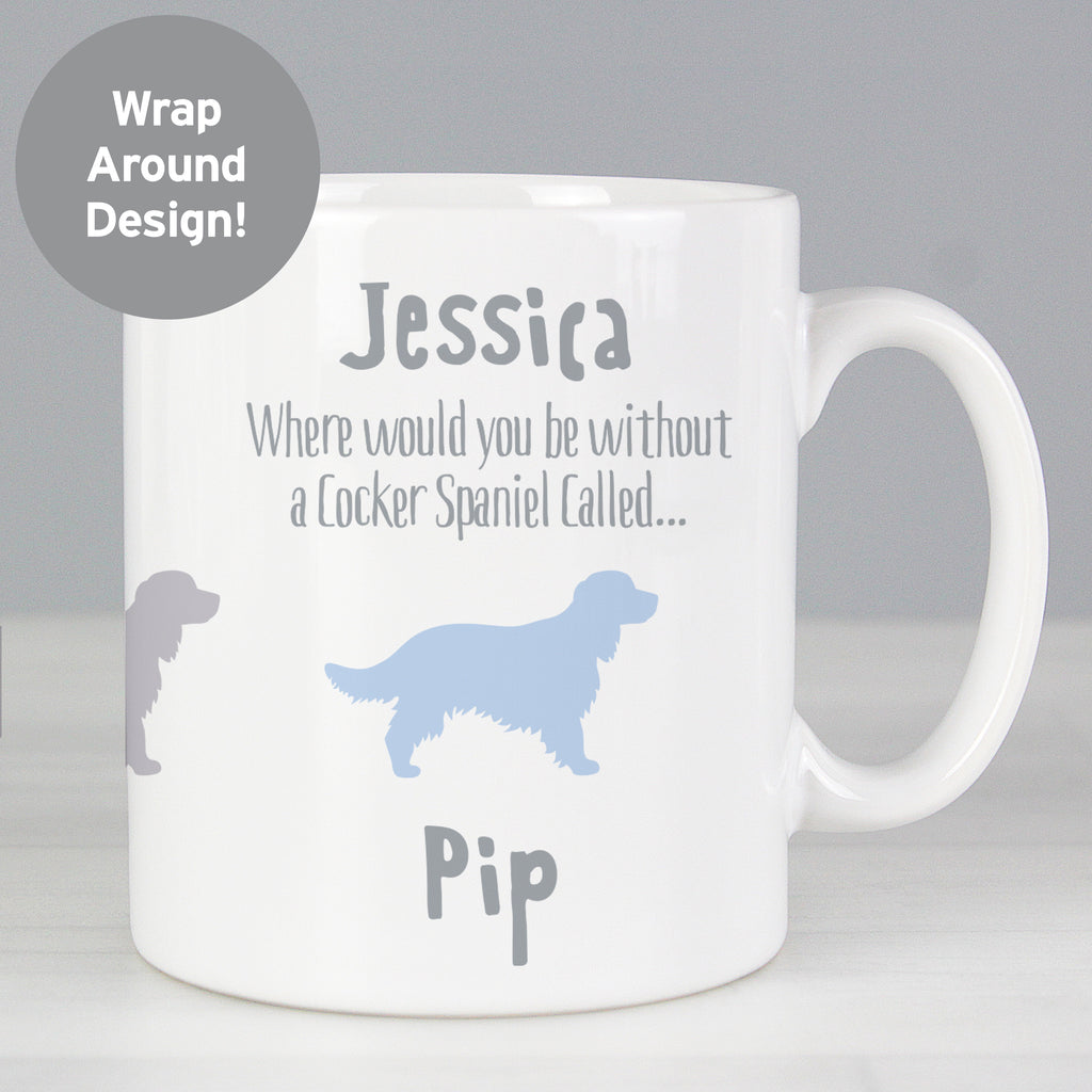 Personalised Cocker Spaniel Dog Breed Mug - Buy Mugs at GiftMasters.co.uk