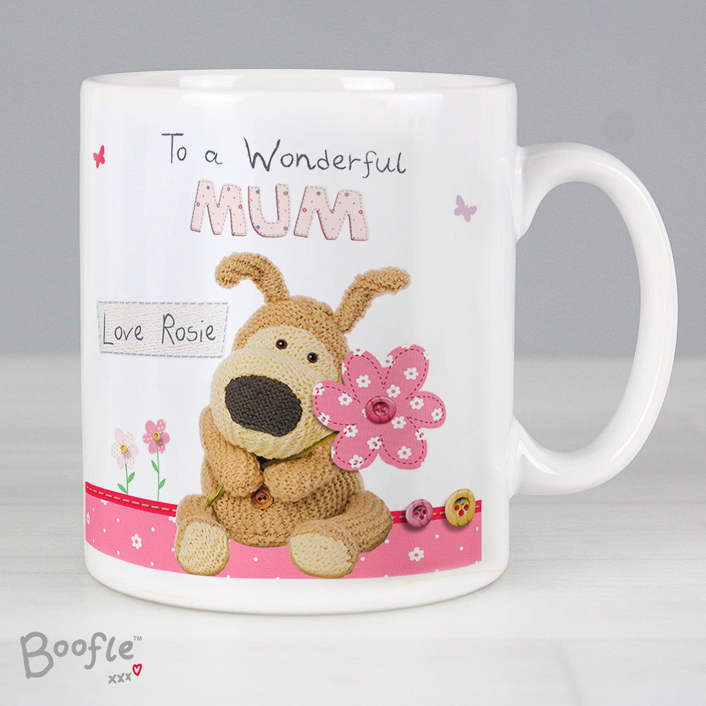 Personalised Boofle Flowers Mug - Buy Mugs at GiftMasters.co.uk