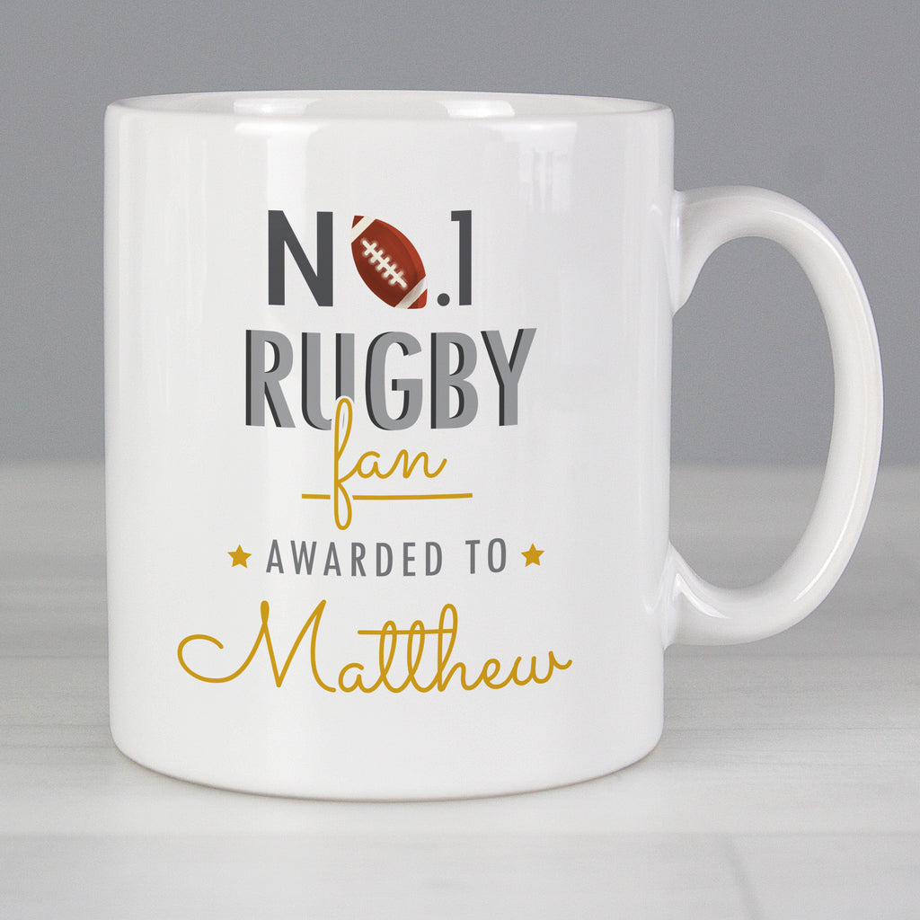 Personalised No.1 Rugby Fan Mug - Buy Mugs at GiftMasters.co.uk
