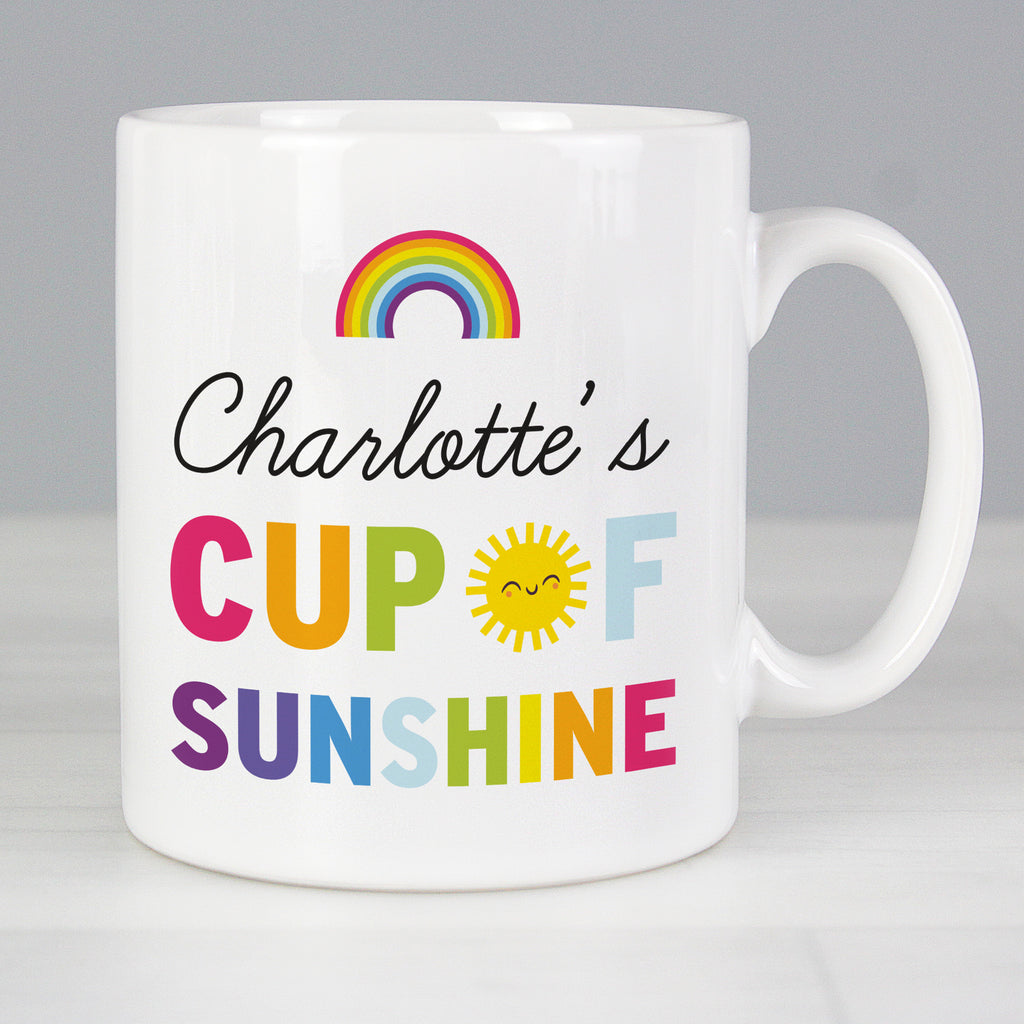 Personalised Rainbow Cup of Sunshine Mug - Buy Mugs at GiftMasters.co.uk