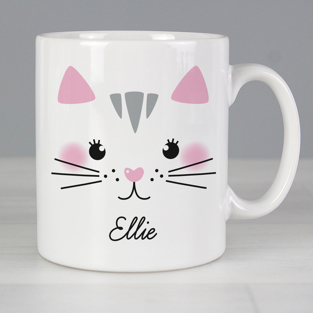 Personalised Cute Cat Face Mug - Buy Mugs at GiftMasters.co.uk