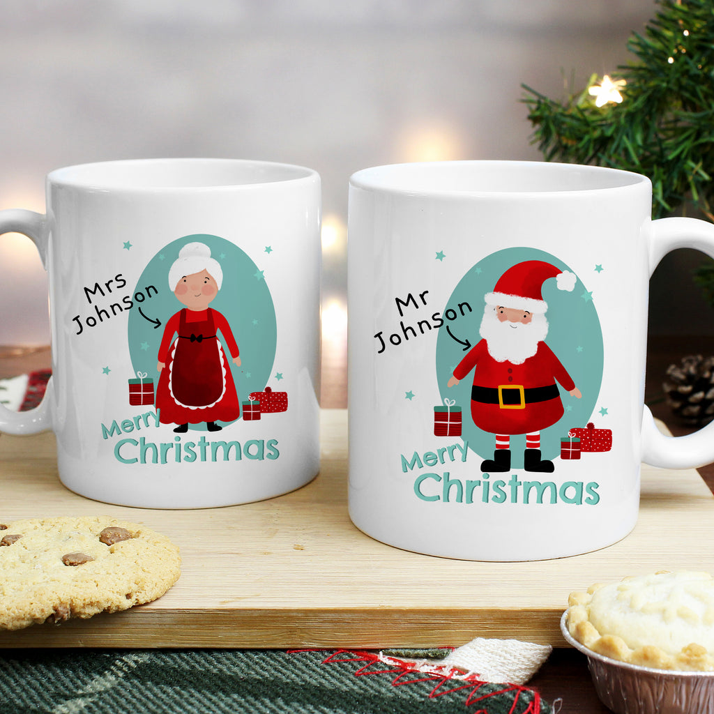 Personalised Mr & Mrs Claus Mug Set - Buy Mugs at GiftMasters.co.uk