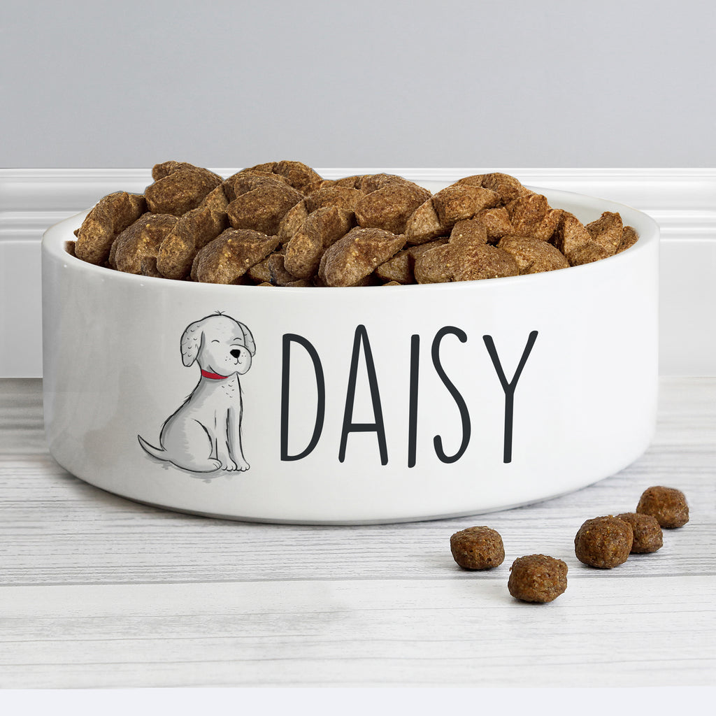 Personalised Scribble Dog 14cm Medium Pet Bowl - Buy Pet Gifts at GiftMasters.co.uk