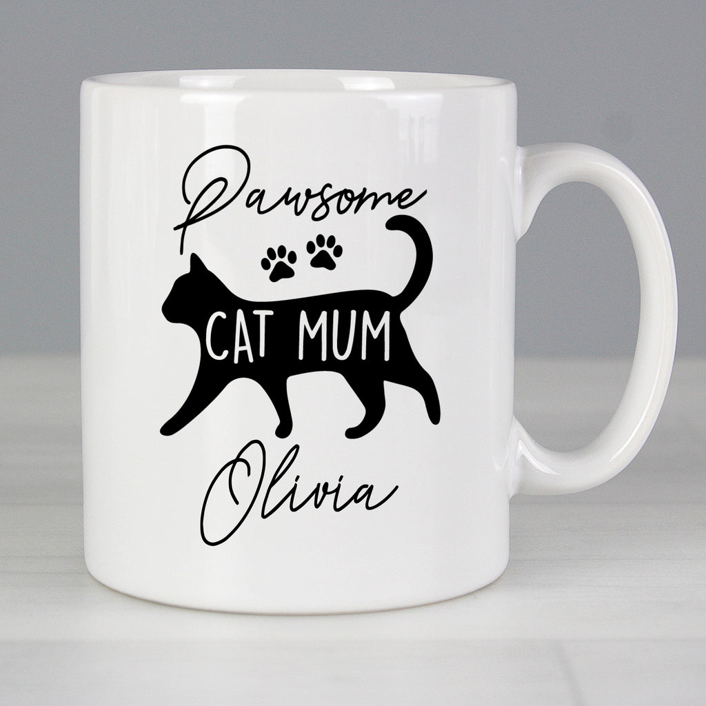 Personalised Pawsome Cat Mum Mug - Buy Mugs at GiftMasters.co.uk