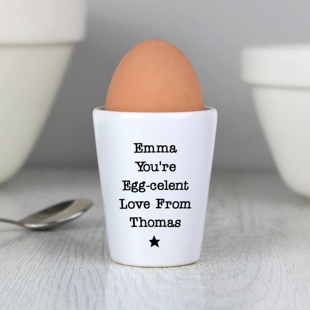 Personalised Star Free Text Egg Cup - Buy Mealtime Essentials at GiftMasters.co.uk