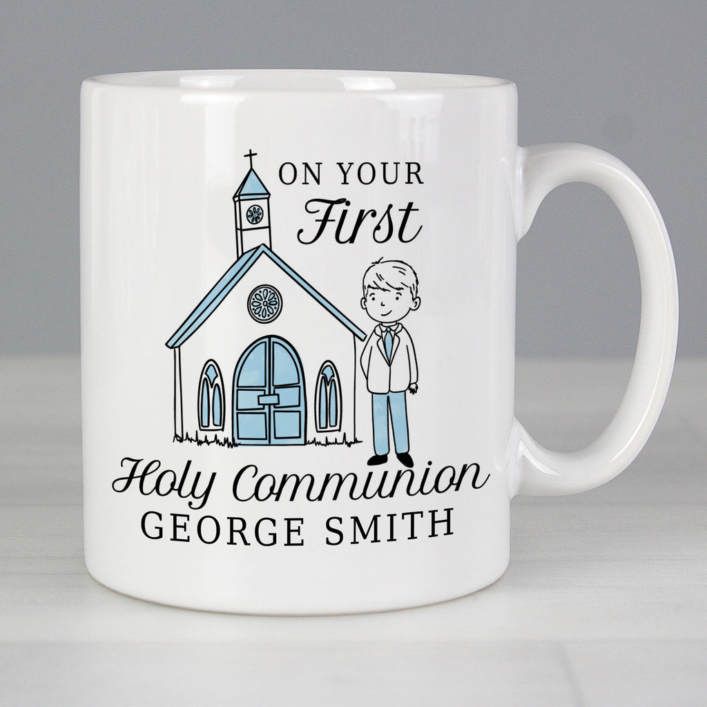 Personalised Boys First Holy Communion Mug - Buy Mugs at GiftMasters.co.uk
