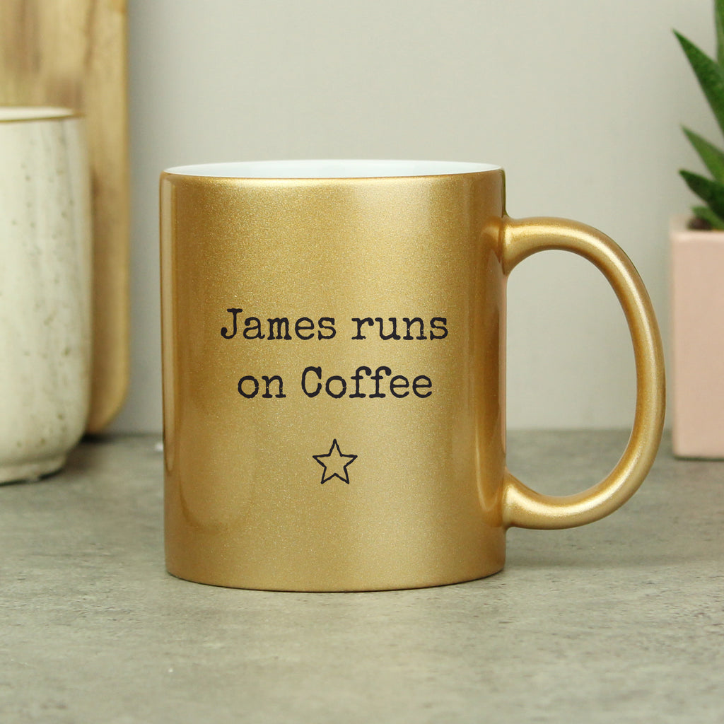 Personalised Free Text Gold Mug - Buy Mugs at GiftMasters.co.uk