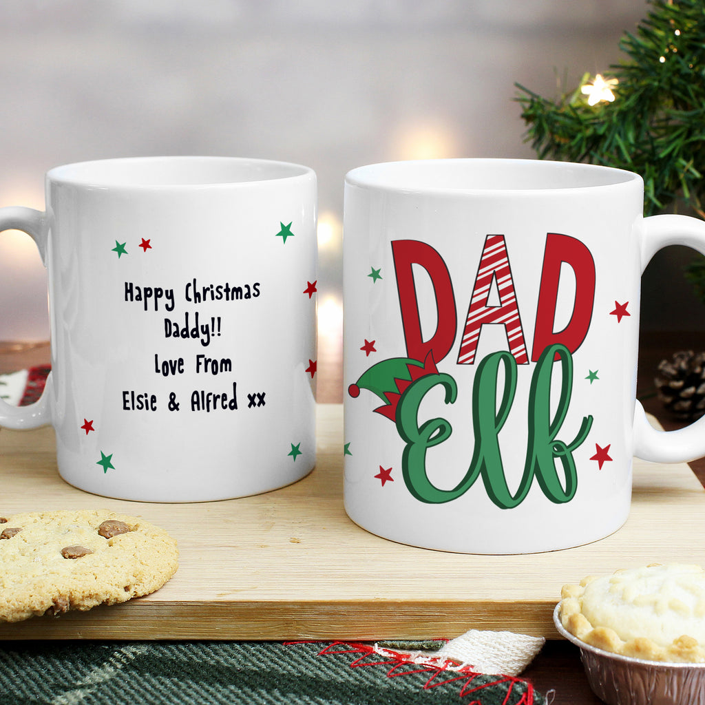 Personalised Dad Elf Mug - Buy Mugs at GiftMasters.co.uk