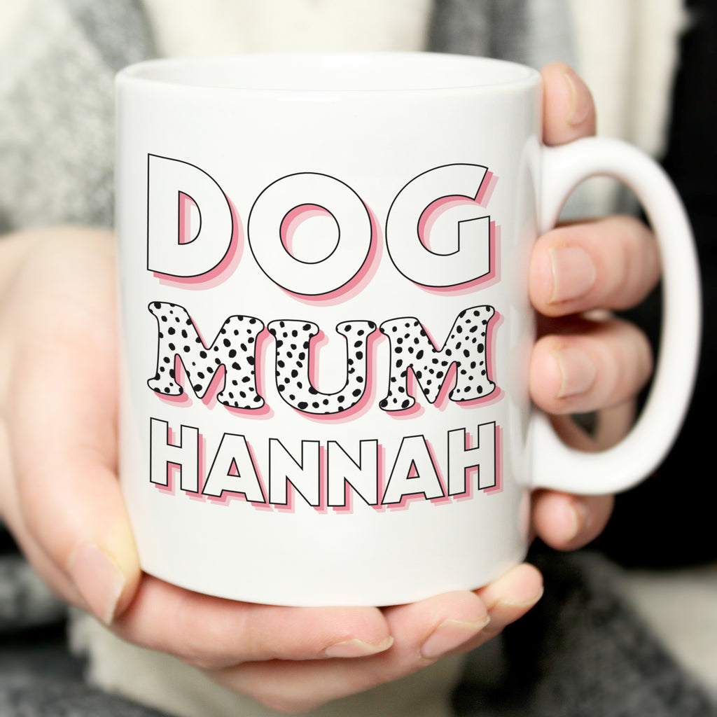 Personalised Dog Mum Pink Spots Mug - Buy Mugs at GiftMasters.co.uk