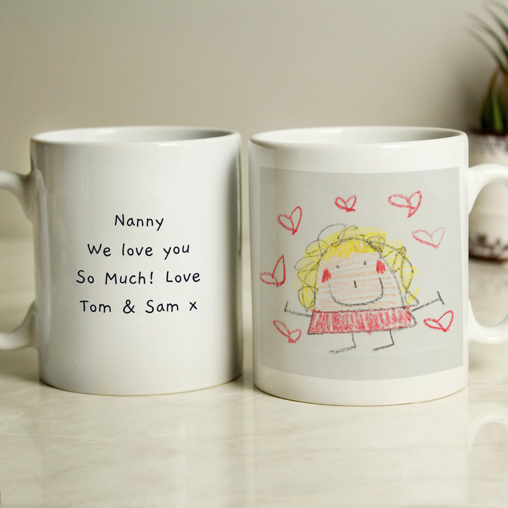 Personalised Childrens Drawing Photo Upload Mug - Buy Mugs at GiftMasters.co.uk