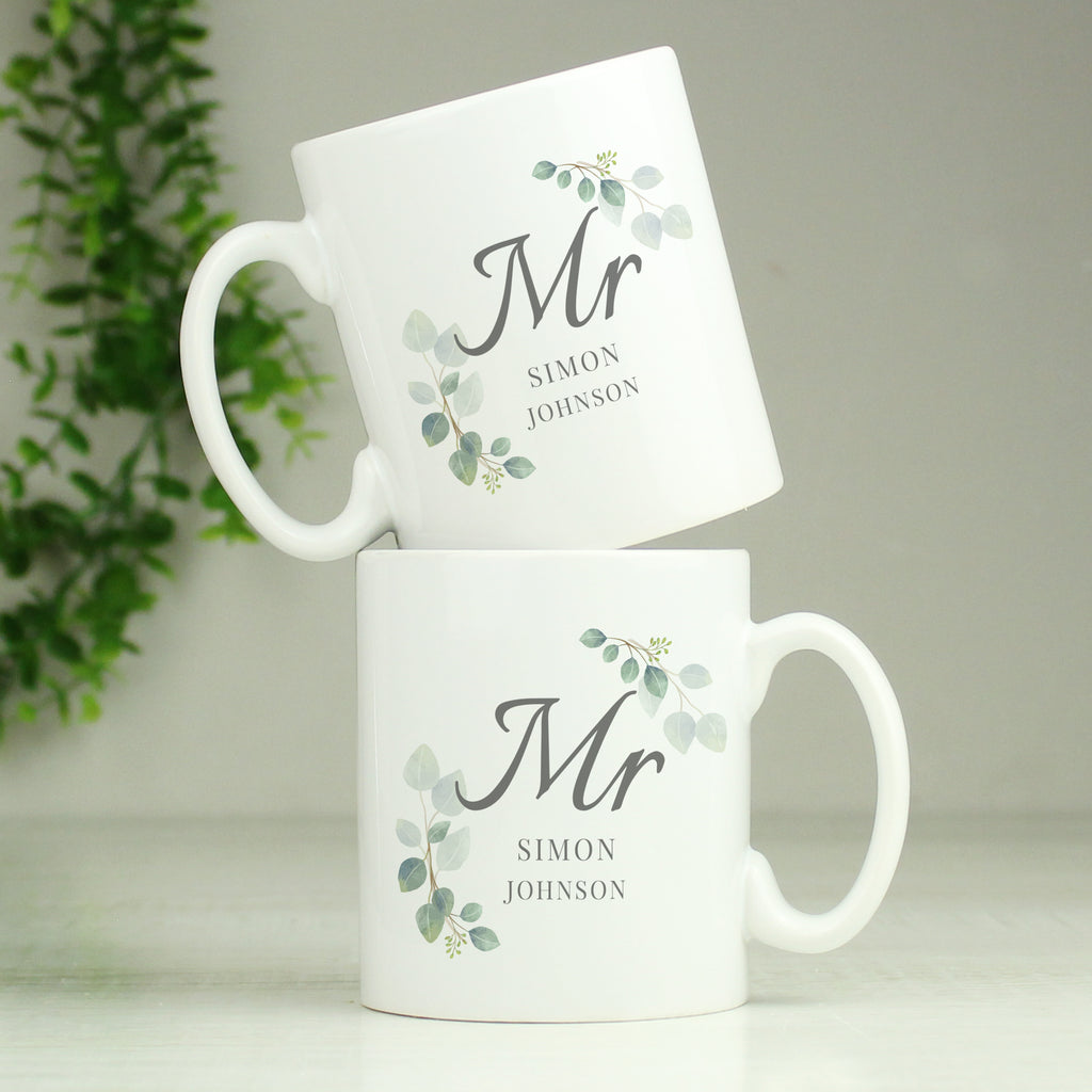 Personalised Botanical Mr Mug - Buy Mugs at GiftMasters.co.uk