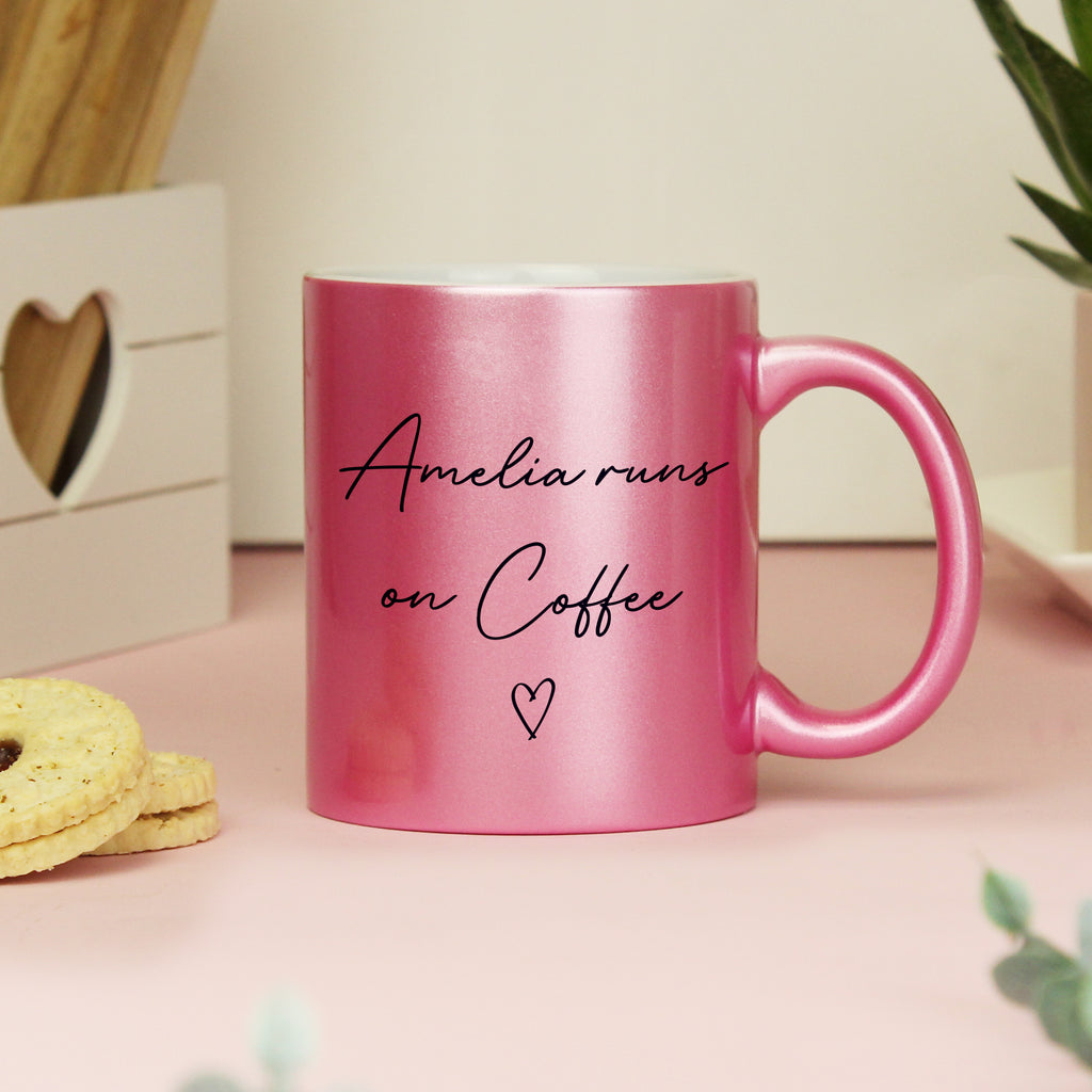 Personalised Pink Glitter Mug - Buy Mugs at GiftMasters.co.uk