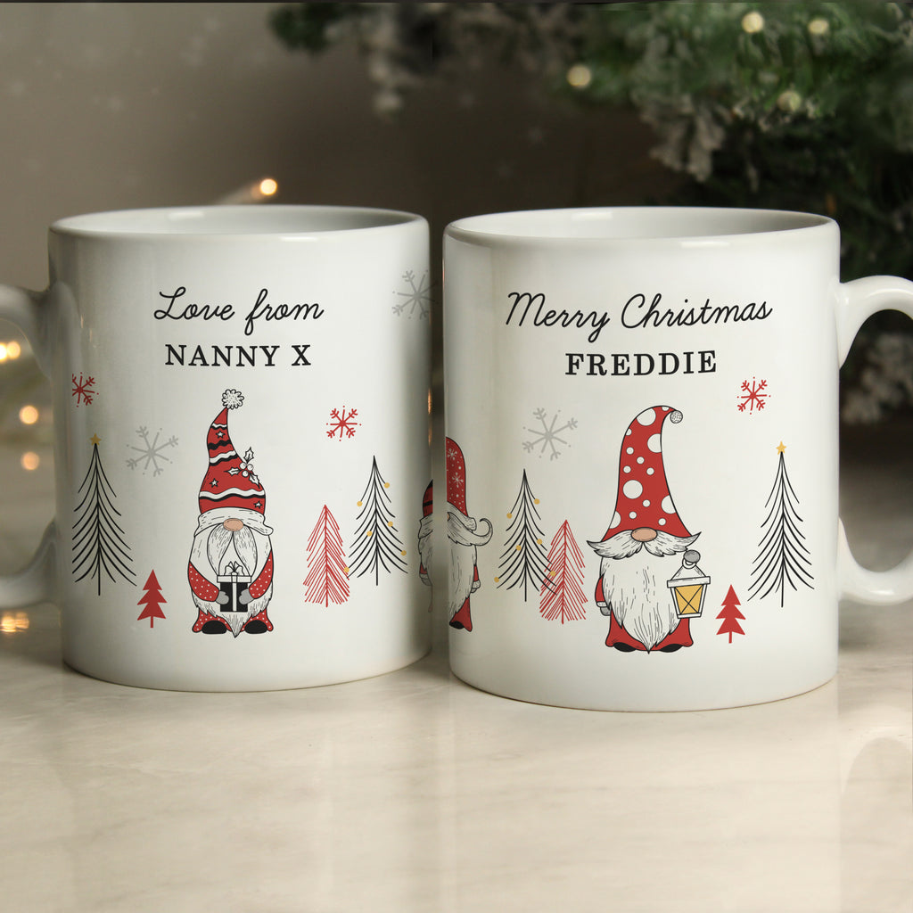 Personalised Christmas Gonk Pattern Mug - Buy Mugs at GiftMasters.co.uk