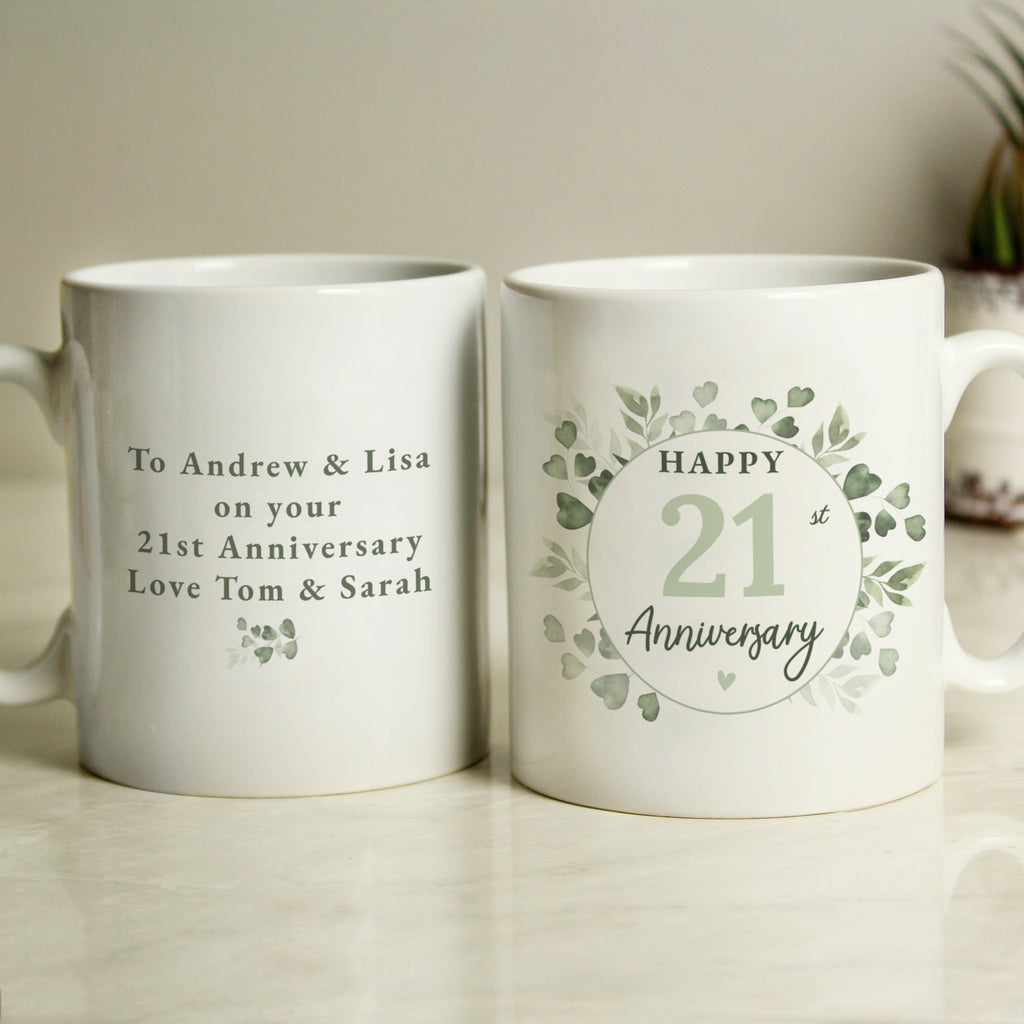 Personalised Botanical Anniversary Mug - Buy Mugs at GiftMasters.co.uk