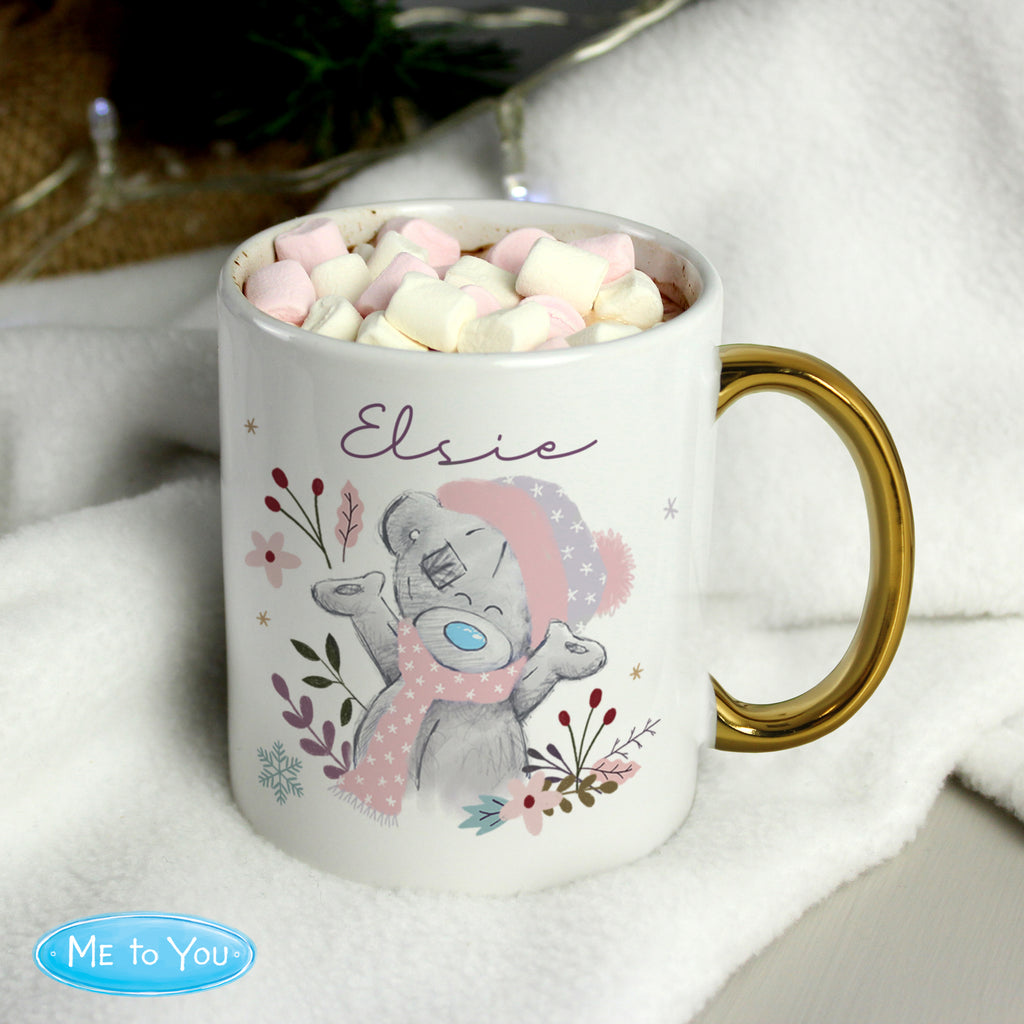 Personalised Me to You Cosy Winter Gold Handled Mug - Buy Mugs at GiftMasters.co.uk