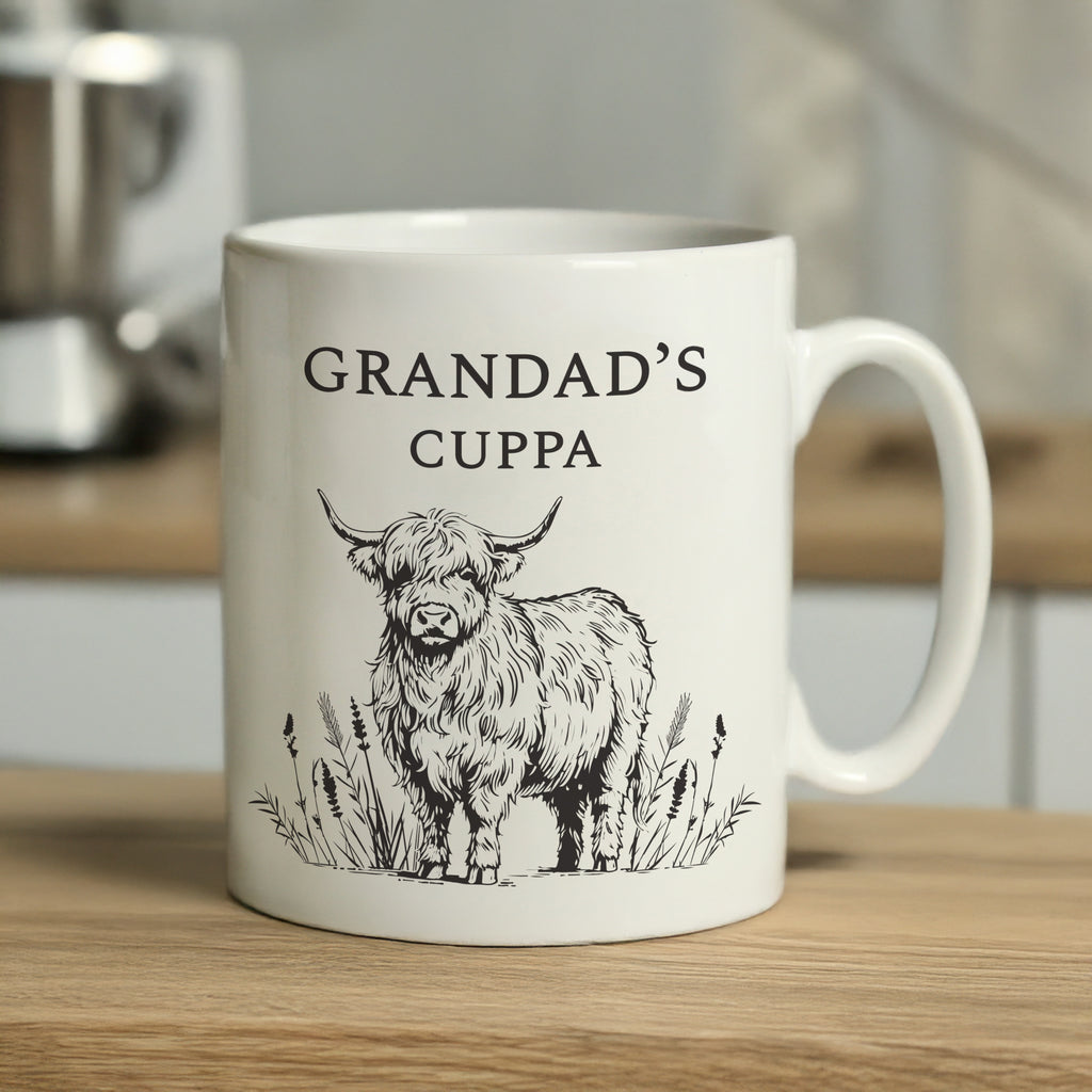 Personalised Black Highland Cow Mug - Buy Mugs at GiftMasters.co.uk
