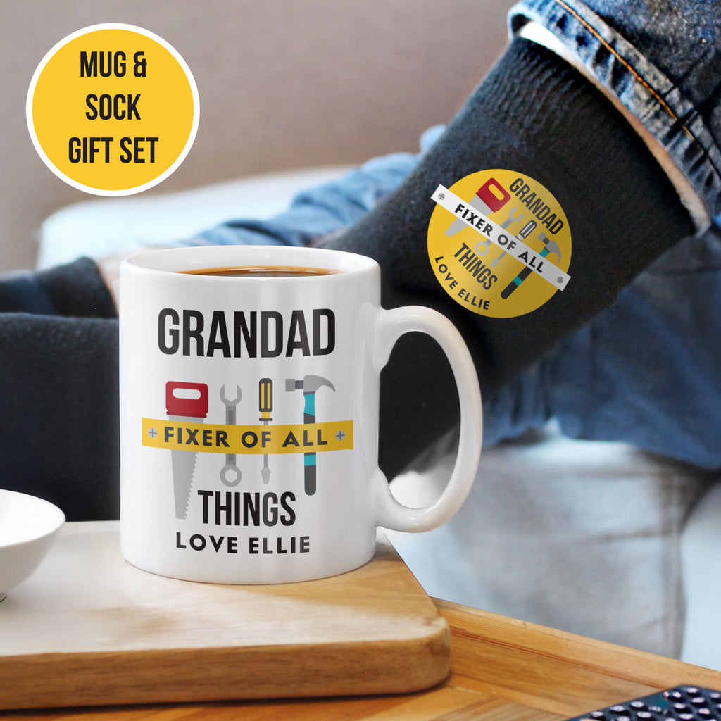 Personalised Fixer of All Things Mug & Socks Set - Buy Mugs at GiftMasters.co.uk