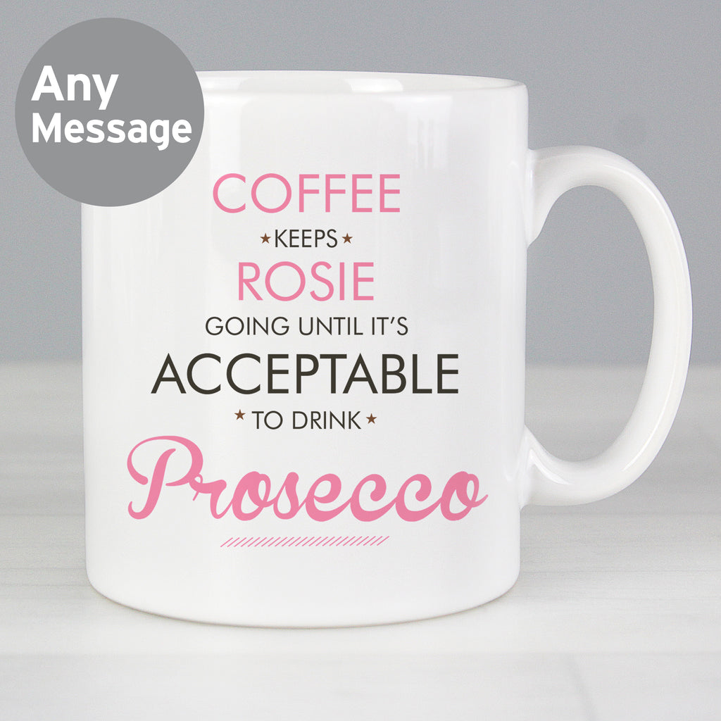 Personalised Pink Acceptable to Drink Mug - Buy Mugs at GiftMasters.co.uk