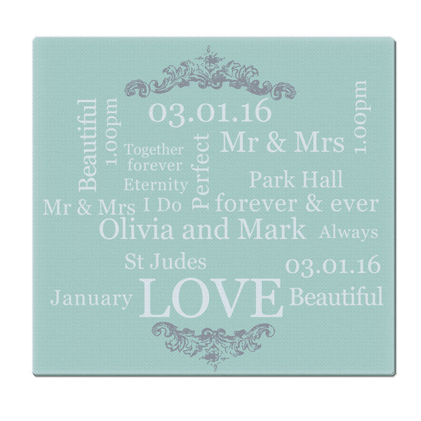 Personalised Typography Glass Chopping Board/Worktop Saver