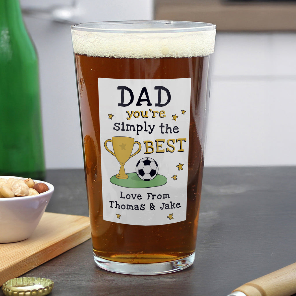 Personalised Simply The Best Beer Glass - Buy Glasses & Barware at GiftMasters.co.uk