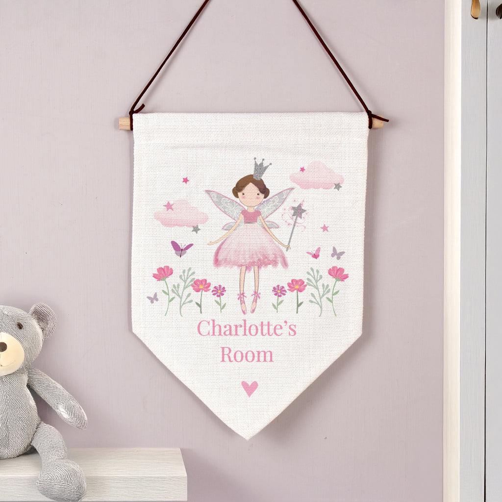 Personalised Fairy Princess Wall Art Banner - Buy Hanging Decorations & Signs at GiftMasters.co.uk