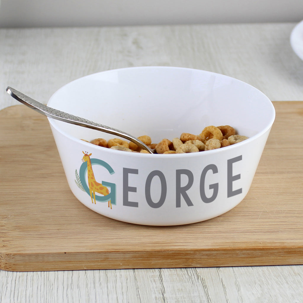 Personalised Animal Alphabet Plastic Bowl - Buy Mealtime Essentials at GiftMasters.co.uk