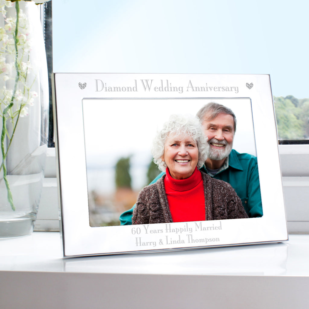 Personalised Diamond Anniversary 5x7 Landscape Photo Frame - Buy Photo Frames, Albums and Guestbooks at GiftMasters.co.uk