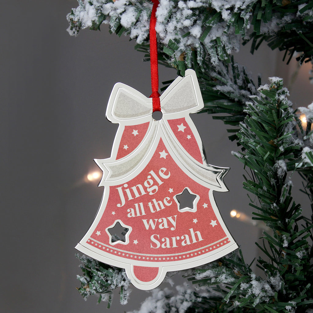 Personalised Jingle All The Way Bell Decoration - Buy Christmas Decorations at GiftMasters.co.uk