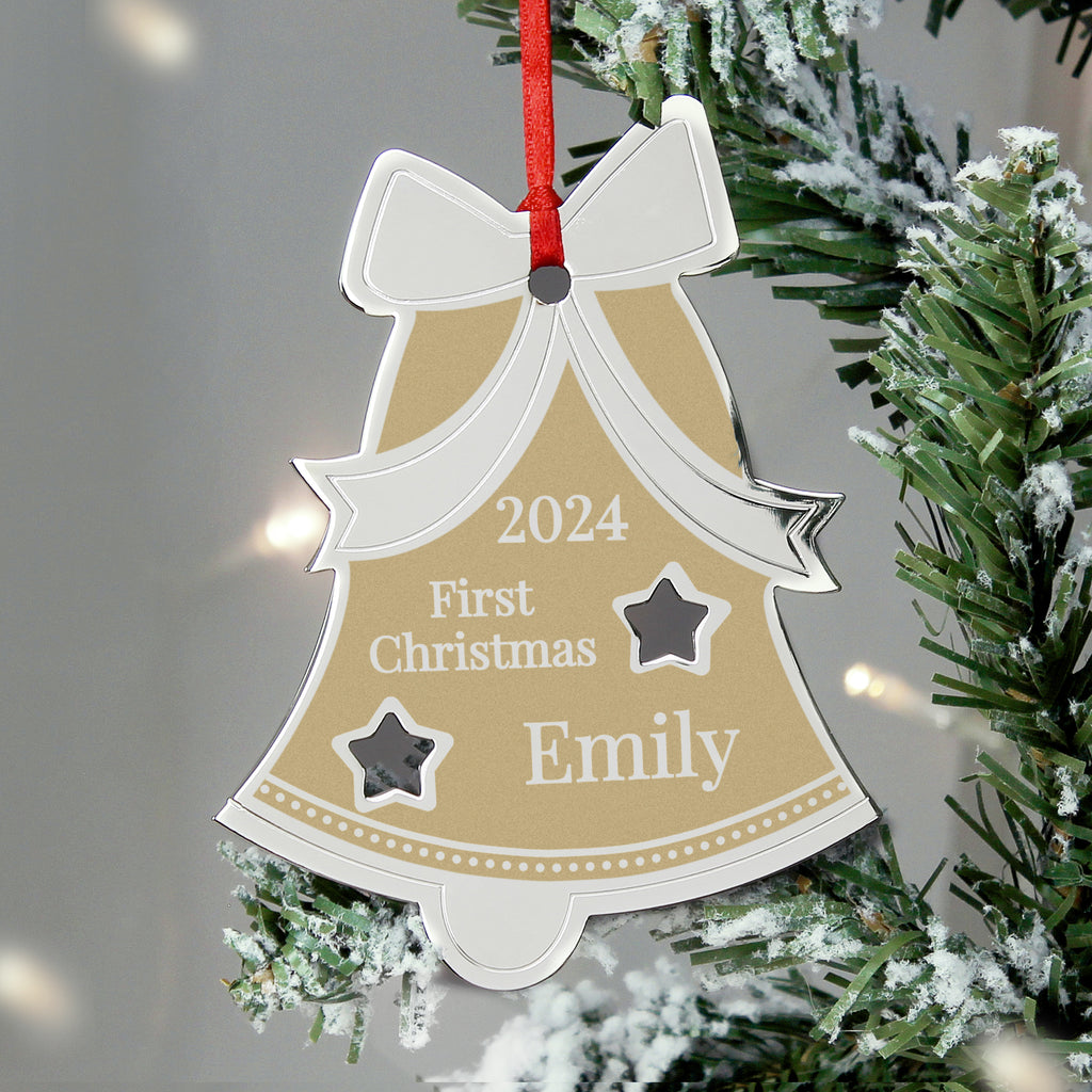 Personalised Golden Christmas Bell Decoration - Buy Christmas Decorations at GiftMasters.co.uk