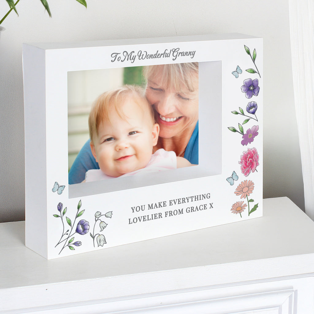 Personalised Wild Flowers Box Photo Frame - Buy Photo Frames, Albums and Guestbooks at GiftMasters.co.uk