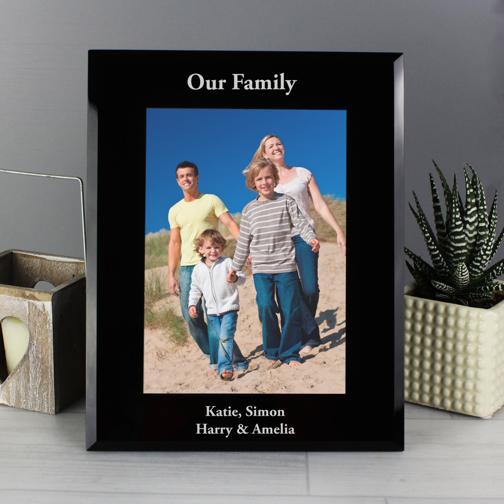 Personalised 5x7 Black Glass Photo Frame - Buy Photo Frames, Albums and Guestbooks at GiftMasters.co.uk
