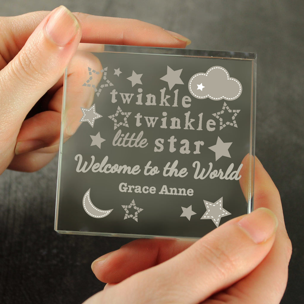Personalised Twinkle Twinkle Crystal Token - Buy Ornaments at GiftMasters.co.uk