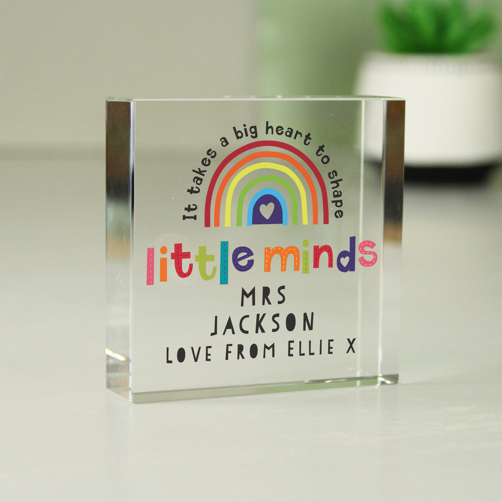 Personalised Shape Little Minds Crystal Token - Buy Ornaments at GiftMasters.co.uk