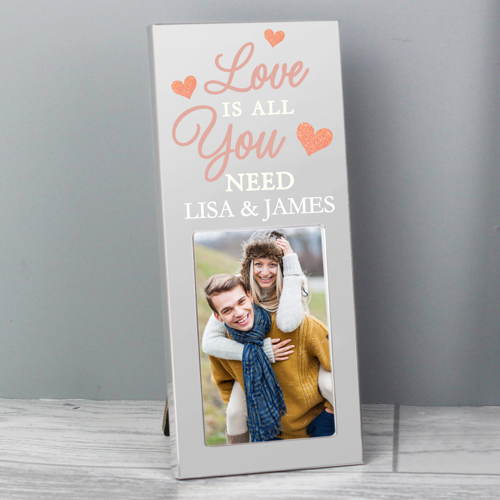 Personalised 'Love is All You Need' 2x3 Photo Frame - Buy Photo Frames, Albums and Guestbooks at GiftMasters.co.uk