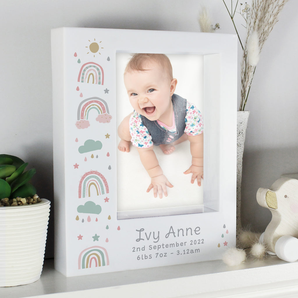 Personalised Rainbow 5x7 Box Photo Frame - Buy Framed Prints & Canvases at GiftMasters.co.uk