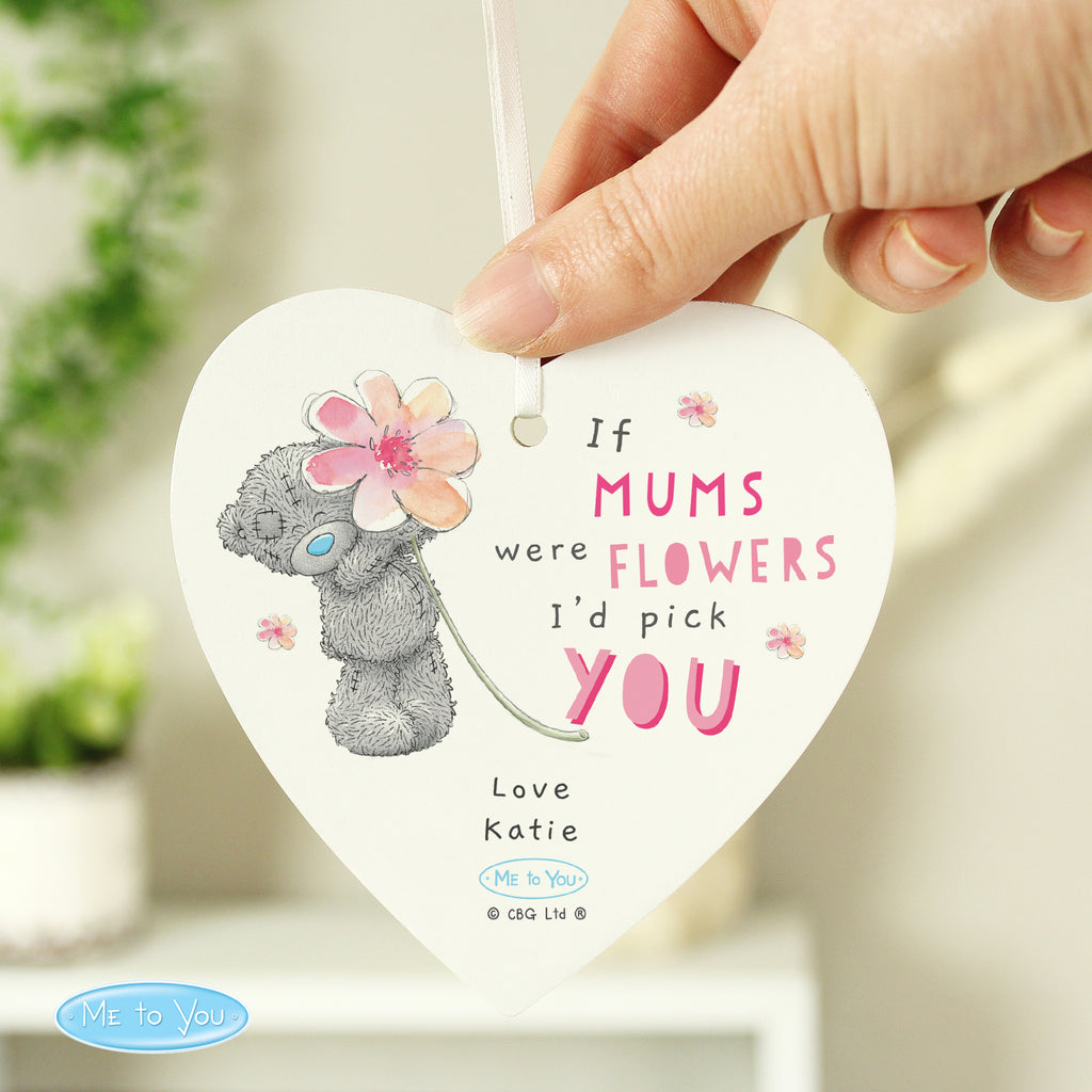 Personalised Me To You If... Were Flowers Wooden Heart Decoration - Buy Hanging Decorations & Signs at GiftMasters.co.uk